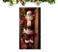 Générique Housse de Décoration de Porte de Noël | Toile de en Polyester Éclatant,Décoration De Couverture De Porte D'Entrée De Noël - pour Veille De Photographie Entrée Vitrine Magasin