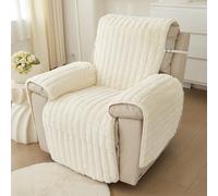 Générique Housse De Fauteuil Inclinable en Peluche, Antidérapante Et Lavable, Douce Et Moelleuse, Housse Fauteuil Relax avec élastique(White)