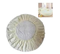 Générique Housse de Matelas Double Housse de Matelas Ronde imperméable Housse de Matelas de Couleur Unie Feuilles élastiques Couvre-lit Rond protège Matelas