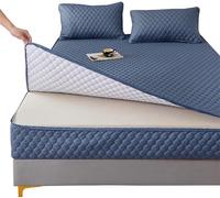 Générique Housse de Matelas matelassée pour lit Double avec Fermeture éclair, Drap de lit matelassé en Microfibre pour lit King Size/Simple/Petit lit Double, protège-Matelas Extra-épais de 12 à 35 cm