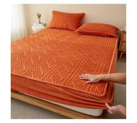Générique Housse De Matelas Moelleuse À Poche Profonde Garniture Matelassée Haut De Gamme Microfibre Qualité Hôtelière Compatible Matelas Six À Dix Huit Pouces(Orange,150 * 200cm)