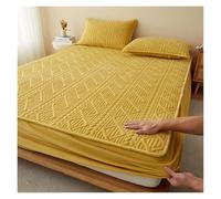 Générique Housse De Matelas Moelleuse À Poche Profonde Garniture Matelassée Haut De Gamme Microfibre Qualité Hôtelière Compatible Matelas Six À Dix Huit Pouces(Yellow,90 * 200cm)