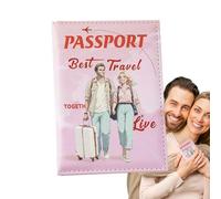 Générique Housse De Passeport,Housse De Passeport Couple Imprimée - Portefeuille pour Accessoires De Couple, Cartes De Crédit, Cartes D'Embarquement, Sac À Main pour Femmes, Et Voyage en Famille