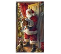 Générique Housse De Porte De Noël | Drapeau Festif du Père Noël - Bannière de Fêtes pour Porte - pour Intérieur Extérieur Mur Porche Patio Jardin Cour Ferme Vacances Hiver