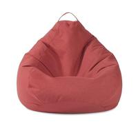 Générique Housse De Pouf Réutilisable en Tissu Coton Lin Lavable Solution De Rangement for Canapé Et Peluches Housse Amovible Légère for Intérieur/Extérieur(Red,XL)