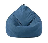 Générique Housse De Pouf Réutilisable en Tissu Coton Lin Lavable Solution De Rangement for Canapé Et Peluches Housse Amovible Légère for Intérieur/Extérieur(Blue,M)