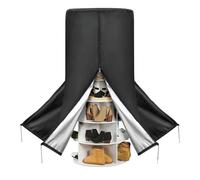 Générique Housse de pour étagère à chaussures rotative - Manchon de en tissu Oxford 420D, de rangement étanche à la poussière, conception de fermeture à glissière, bouclier d'or