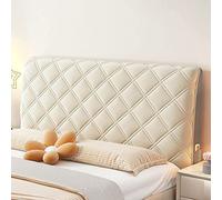 Générique Housse de Protection matelassée en Velours épais Couvre Tete De Lit De Chambre pour lit Double, Simple ou King Size, Housse de Tête de Lit avec Poche Blanc 220 cm/86.6 Pouces