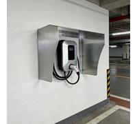 Générique Housse de Protection pour Chargeur EV Toit en Acier Inoxydable, Protecteur de Wallbox Extérieur, Bouclier de Protection Imperméable pour Station de Recharge de Véhicule Électrique