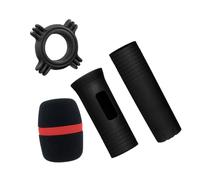 Générique Housse de Protection pour Microphones Sans Fil Portables, Bonnette Anti-vent et Housse Universelle pour Poignée de pour Les Performances En, noir