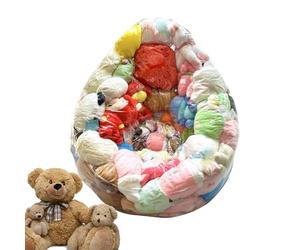 Générique Housse De Rangement pour Peluches,Housse Transparente Grande Taille pour Pouf Rangement Peluches - Organisateur Meuble Siège Confortable pour Chambre Enfant Nursery Ados