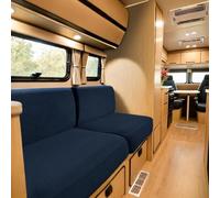 Générique Housse de siège Extensible en Jacquard for Caravane, Housses de Coussin antidérapantes, Housses de Coussin for Banquette de Camping-Car(Navy Blue,W 95-115 cm D 45-65 cm)