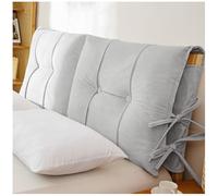 Générique Housse De Tête De Lit avec Sangles À Nouer, Protège-Oreiller De Tête De Lit avec Coussin De Remplissage, Lavable for La Décoration De La Chambre À Coucher(Gray,200cm)
