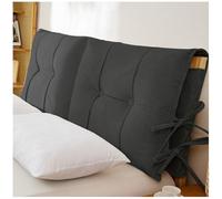 Générique Housse De Tête De Lit avec Sangles À Nouer, Protège-Oreiller De Tête De Lit avec Coussin De Remplissage, Lavable for La Décoration De La Chambre À Coucher(Black,200cm)