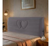 Générique Housse De Tête De Lit en Velours Moderne Douce Épaisse Extensible Lavable Protection Contre Poussière pour Lit Simple Double King Taille Complète,Grey 3,210cm