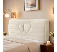 Générique Housse De Tête De Lit en Velours Moderne Douce Épaisse Extensible Lavable Protection Contre Poussière pour Lit Simple Double King Taille Complète,Cream,120cm