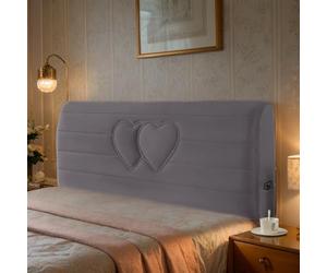 Générique Housse De Tête De Lit en Velours Moderne Douce Épaisse Extensible Lavable Protection Contre Poussière pour Lit Simple Double King Taille Complète,Grey 3,220cm