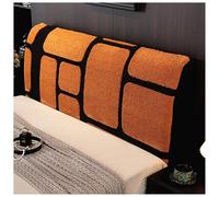 Générique Housse De Tête De Lit, Enveloppe De Tête De Lit Anti-poussière, Housse De Dossier Rembourrée en Peluche Courte Super Douce for Lit Double Simple - Protecteur(Orange,190cm)