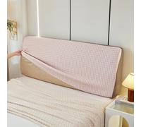 Générique Housse de Tête de Lit Extensible et Respirante en Tissu gaufré Anti-poussière Couvre Tete De Lit De Chambre pour lit Double Queen ou King Size Poudre 110-120cm/43-47 ''