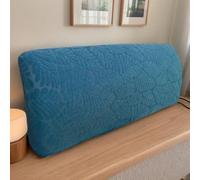 Générique Housse de Tête de Lit Extensible Motif Feuilles Protection Universelle Couvre-Lit Décoratif pour Chambre d'amis Rénovation Quotidienne Entretien du Mobilier,Bleu,180CM