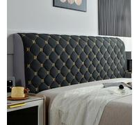 Générique Housse De Tête De Lit Hauteur 70cm Coussin en Velours Entièrement Anti-poussière Protège-tête De Lit Rembourré Lavable, pour Lit en Bois Chambre À Coucher (Noir,120cm)