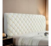 Générique Housse de Tête de Lit Matelassée Motif H Extensible Protection Universelle Couvre-Lit Décoratif pour Chambre Réaménagement Usage Quotidien Confort,Blanc,220CM