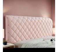 Générique Housse de Tête de Lit Matelassée Motif H Extensible Protection Universelle Couvre-Lit Décoratif pour Chambre Réaménagement Usage Quotidien Confort,Rose,150CM