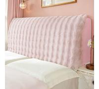 Générique Housse de Tête de Lit Rayée Douce Tissu Extensible Protection Décorative pour Chambre Maison Confortable Style Moderne,Rose,150CM