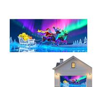 Générique Housse Décorative De Porte De Garage pour Noël - Toile Fluorescente 2D Plate Santa Cartoon | Grande Bannière Toile Porte Garage Noël - pour Extérieur Intérieur Porche Mur Portail