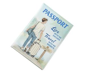 Générique Housse Passeport | Étui Passeport Cuir PU,Accessoires Passeport Imperméable Porte Carte et Embarquement pour Famille Étudiants Hommes Voyage