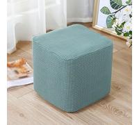 Générique Housse pour Pouf, Housse pour Tabouret, Housses pour Repose-Pieds Carrés, Housse Extensible, Housse de Protection Lavable Protection des Meubles de Salon,Vert,38x38x35cm