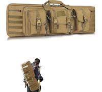Générique Housse Rembourrée, Sac Tactique pour 85/95/120 Cm Armée Militaire Airsoft Fusil Housse De Transport CS Chasse Tir Paintball avec Bandoulière Portable (Brown,93CM)