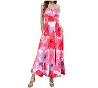 Générique Housse Robe Longue Robe Longue Blanche Boheme Fendue Boheme Mini Robes Été Boho Décontractée Imprimé Floral Vacances Maxi Bohème sans Manche Style Ethnique Plage