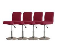 Générique Housse Tabouret De Bar 1/2/4/6 Pièces, Housse Chaise Haute Extensible, Housse De Tabouret De Bar pour Chaise De Salle À Manger Pivotante Courte Chaise Arrière Tabouret(Wine Red,4 PCS)