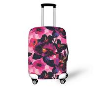 Générique Housse Valise XL Fleur Noire Protecteur De Valises en Spandex - Luggage Cover Elastique, Lavable Et Réutilisable,pour Valise Moyenne Ou Grande - Couvre Bagage
