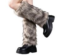 Générique Housses de Bottes en Peluche Jambières Longues Douces Peluchées | Manchons de Bottes Déguisement de Fête pour les Femmes Fête Trajet Rendez-vous Marche