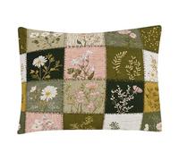 Générique Housses de Coussin 50x50 Patchwork, Douces Réversible Taies d'oreiller Carreaux Fleurs Campagne avec Fermeture Éclair, Housse Coussin pour Canapé Lit de Chambre Decoration Lot de 2