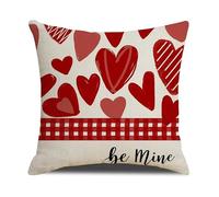 Générique Housses de Coussin Saint Valentin, 45 x 45cm, Housses De Coussin DéCoratives à Rayures Rouges Et Motif Coeur d'amour, IdéAle pour Canapé, Fauteuil Et Maison, Décoration Romantique (B)