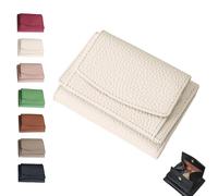 Générique Houtangduty Mini Wallet for Woman, 2025 New Genuine Leather RFID Blocking Card Holder Organizer Pocket Mini Wallet (Off-White)
