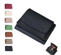 Générique Houtangduty Mini Wallet for Woman, 2025 New Genuine Leather RFID Blocking Card Holder Organizer Pocket Mini Wallet (Black)