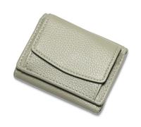 Générique Houtangduty Mini Wallet, Genuine Leather RFID Blocking Card Holder Organizer Pocket Mini Wallet, with Coin Pouch (Gray Green,One Size)