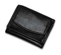 Générique Houtangduty Mini Wallet, Genuine Leather RFID Blocking Card Holder Organizer Pocket Mini Wallet, with Coin Pouch (Black,One Size)
