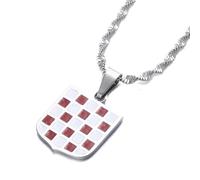 Générique Huangshan Croatia Flag Pendant Necklaces for Women Men，Croatian National Symbol Jewelry，with Croatia Badge ，Stainless Steel ，Ethnic Necklace (Model 6)