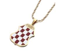 Générique Huangshan Croatia Flag Pendant Necklaces for Women Men，Croatian National Symbol Jewelry，with Croatia Badge ，Stainless Steel ，Ethnic Necklace (Model 3)