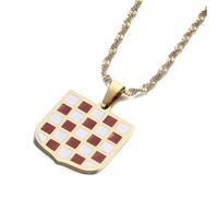 Générique Huangshan Croatia Flag Pendant Necklaces for Women Men，Croatian National Symbol Jewelry，with Croatia Badge ，Stainless Steel ，Ethnic Necklace (Model 5)