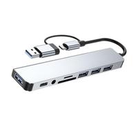 Générique Hub USB Type-C Multifonction 8 Ports pour Ordinateur Portable Transfert Rapide Compact et Portable
