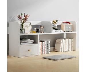 Générique Huche De Bureau Blanche, Organisateur D'éTagèRe De Bureau, Clapier De Rangement De Comptoir avec Porte D'Armoire for Dortoir, Cuisine, Salon