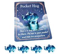 Générique Hug Card Resin Animal, Animal Pocket Hug Gifts, Cute Turtle Encouragement, Cute Emotional Support Turtle Elephant Penguin Frog Bear Encouragement Gift for Anxiety Stress Relief (A)