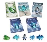 Générique Hug Card Resin Animal, Animal Pocket Hug Gifts, Cute Turtle Encouragement, Cute Emotional Support Turtle Elephant Penguin Frog Bear Encouragement Gift for Anxiety Stress Relief (5pcs-mix)