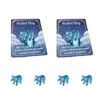 Générique Hug Card Resin Animal, Animal Pocket Hug Gifts, Cute Turtle Encouragement, Cute Emotional Support Turtle Elephant Penguin Frog Bear Encouragement Gift for Anxiety Stress Relief (2pcs-d)